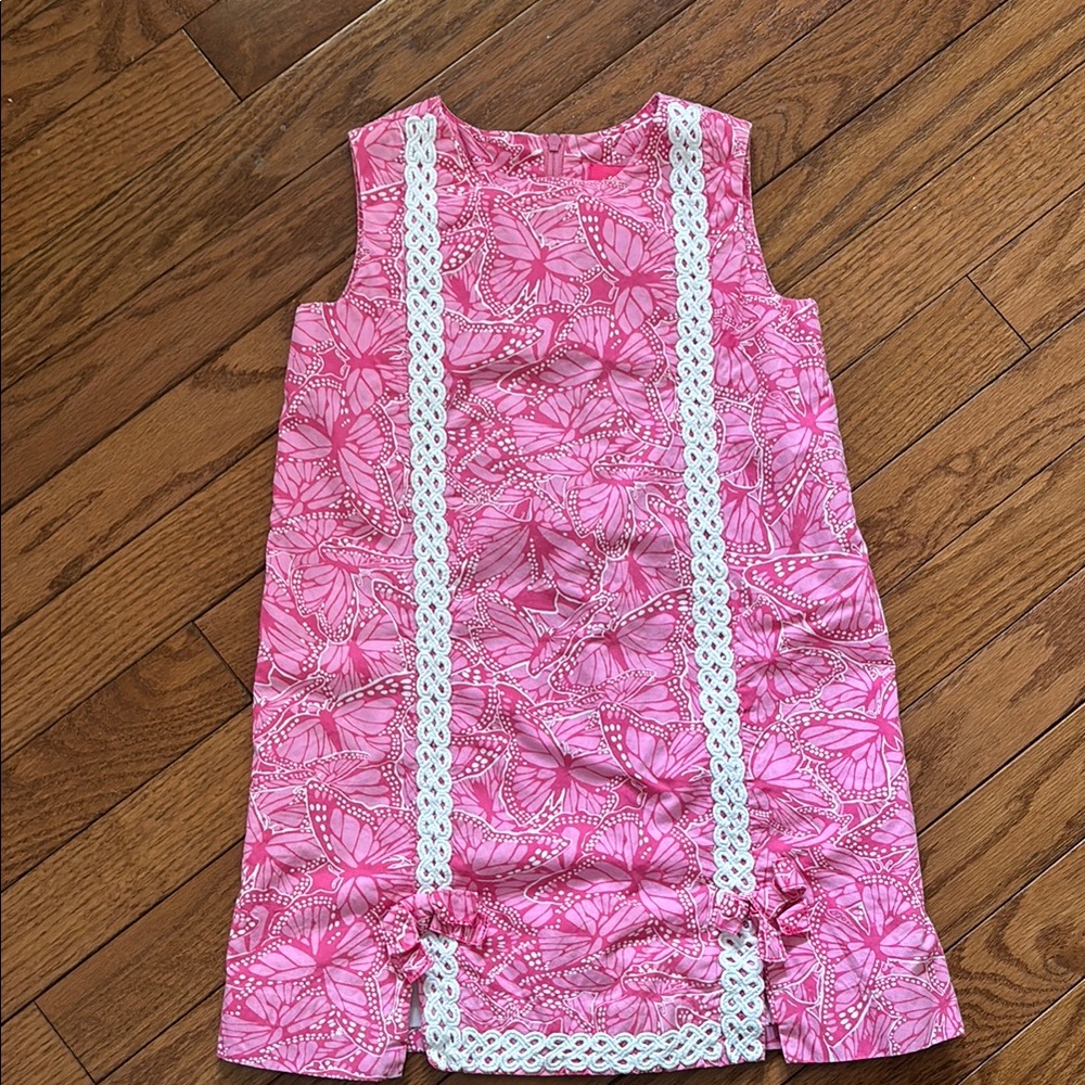 Lilly Pulitzer shift Pink Butterfly Print Sleeveless Dress